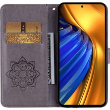 4U Sky Xiaomi Için Poco F4 Gt/redmi K50 Gaming 5g Folio Flip Pu Deri Kılıf Baskılı Baykuş Çiçek Deseni Telefon Koruyucu Kapak Cüzdan Stand-Grey (Yurt Dışından)