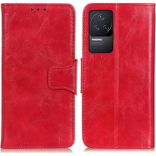 4U Sky Xiaomi Için Redmi K50/REDMI K50 Pro Shockproof Splop Deri Deri Cüzdan Telefon Kılıf Çılgın At Dokusu Katlanabilir Stand Cep Telefonu Kabini (Yurt Dışından)