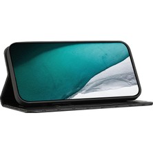 4U Sky Xiaomi Için 12 Lite 5g Kabartma Rhombus Desen Litchi Doku Manyetik Pu Deri Stand Kılıfı Rfıd Blowantıce Telefon Cüzdan Kapak Black (Yurt Dışından)