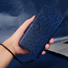 4U Sky Xiaomi Redmi K50 Gaming Için 5g/poco F4 Gt 5g Flip Folio Pu Deri Cüzdan Kılıf Dot Desen Basılı Stand Koruyucu Telefon Kapağı Strap-Dark Mavi (Yurt Dışından)