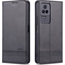 4U Sky Xiaomi Için Poco F4 5g/redmi K40S 5g Cüzdan Telefon Kılıfı Manyetik Oto Emici Dokulu Pu Deri Stand Koruyucu Telefon Kapak Black (Yurt Dışından)