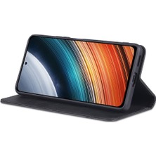 4U Sky Xiaomi Için Poco F4 5g/redmi K40S 5g Cüzdan Telefon Kılıfı Manyetik Oto Emici Dokulu Pu Deri Stand Koruyucu Telefon Kapak Black (Yurt Dışından)