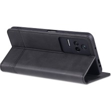 4U Sky Xiaomi Için Poco F4 5g/redmi K40S 5g Cüzdan Telefon Kılıfı Manyetik Oto Emici Dokulu Pu Deri Stand Koruyucu Telefon Kapak Black (Yurt Dışından)