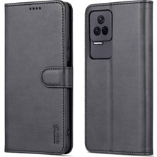 4U Sky Xiaomi Için Redmi K50/K50 Pro Pu Deri Deri Cüzdan Kılıf Katlanabilir Stand Telefon Tam Koruma Kapak Black (Yurt Dışından)