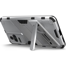 4U Sky Xiaomi Redmi K50 PRO/K50 Hard Pc+Yumuşak Tpu Şok Geçirmez Cep Telefonu Kasası Kickstand Cover-White (Yurt Dışından)