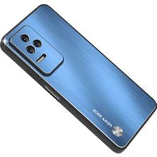 4U Sky Xiaomi Redmi K50 PRO/K50 Için Fırçalanmış Telefon Kılıfı, Alüminyum Alaşım Geri Damla Damlı Kapak Tpu Çerçevesi Telefon Kabuk Mavisi (Yurt Dışından)