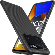 4U Sky Jazz Serisi Twill Texture Tpu Tpu Kılıfı Xiaomi Poco M4 Pro, Scratch-Dirençli Cep Telefonu Kapak Black (Yurt Dışından)