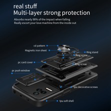 4U Sky Xiaomi Redmi K40S Için 5g/poco F4 5g Kart Tutucu Yüzük Kickstand Telefon Kasa Kılıfı Kapağı Pc+Tpu Hibrit Kabuk-Beyaz (Yurt Dışından)