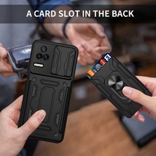 4U Sky Xiaomi Redmi K40S Için 5g/poco F4 5g Kart Tutucu Yüzük Kickstand Telefon Kasa Kılıfı Kapağı Pc+Tpu Hibrit Kabuk-Beyaz (Yurt Dışından)