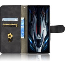 4U Sky Xiaomi Için Poco F4 Gt/redmı K50 Pu Pu Deri Manyetik Kapatma Flip Telefon Kılıfı Stand Stand Cilt Touch Duygu Cüzdan Kapağı Strap-Black (Yurt Dışından)