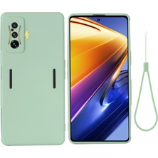 4U Sky Xiaomi Için Poco F4 Gt/redmı K50 Oyun Sıvı Silikon Telefon Kılıfı Anti-Çizelge Yumuşak Mikrofiber Astar Kamera Koruması Arka Kapak Yeşili (Yurt Dışından)