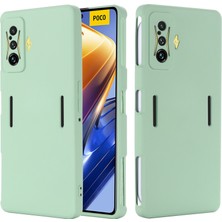 4U Sky Xiaomi Için Poco F4 Gt/redmı K50 Oyun Sıvı Silikon Telefon Kılıfı Anti-Çizelge Yumuşak Mikrofiber Astar Kamera Koruması Arka Kapak Yeşili (Yurt Dışından)