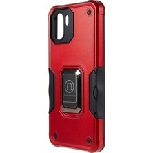 4U Sky Xiaomi Için Redmi A1 4g/a2 4g Pc+Tpu Güçlendirilmiş Damla Koruma Telefon Vaka Tutucu Kickstand Shockproof Cover Red (Yurt Dışından)