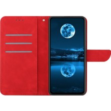 4U Sky HT05 Cüzdan Stand Telefon Kılıfı Xiaomi Redmi 10A Baskılı Çizgi Cilt Touch Pu Deri Kapak-Kırmızı (Yurt Dışından)