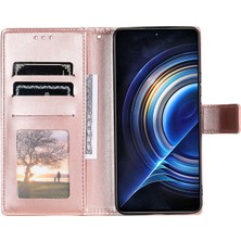 4U Sky Xiaomi Poco F4 5g/redmi K40S 5g Baskılı Mandala Çiçek Desen Kılıf Katlama Stand Pu Deri Cüzdan Koruyucu Kapak Strap-Rose Altın (Yurt Dışından)