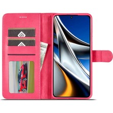 4U Sky Xiaomi Için Poco M4 Pro 4g Iyi Korumalı Dokulu Pu Deri Flip Folio Stand Cüzdan Kılıf Kılıfı Telefon Kılıfı Kapak-Kırmızı (Yurt Dışından)