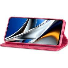 4U Sky Xiaomi Için Poco M4 Pro 4g Iyi Korumalı Dokulu Pu Deri Flip Folio Stand Cüzdan Kılıf Kılıfı Telefon Kılıfı Kapak-Kırmızı (Yurt Dışından)