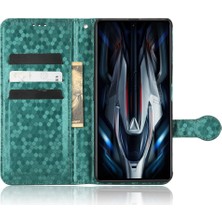 4U Sky Xiaomi Için Redmi K50 Gaming 5g/poco F4 Gt 5g Flip Folio Pu Deri Deri Cüzdan Dot Desen Dot Desenli Stand Koruyucu Telefon Kapağı Kayış-Yeşil ile (Yurt Dışından)