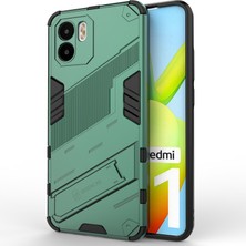 4U Sky Xiaomi Redmi A1 4g/a2 4g Pc+Tpu Hibrid Case Kickstand Bırak-Kötü Telefon Geri Kapak Yeşili (Yurt Dışından)