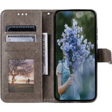 4U Sky Xiaomi Redmi A1 4g Için Cep Telefonu Kapağı, Mandala Çiçek Deseni Basmış Pu Deri Deri Cüzdan Kılıfı Stand Telefon Shell-Grey (Yurt Dışından)