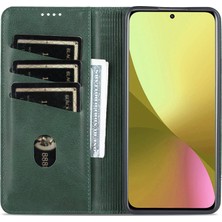 4U Sky Xiaomi Için 12 Lite 5g Manyetik Otomatik Kapatma Cüzdan Telefon Kılıfı Pu Deri Görüntüleme Standı Flip Kapak Yeşili (Yurt Dışından)