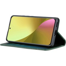 4U Sky Xiaomi Için 12 Lite 5g Manyetik Otomatik Kapatma Cüzdan Telefon Kılıfı Pu Deri Görüntüleme Standı Flip Kapak Yeşili (Yurt Dışından)