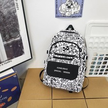 Tengyueda Lise Öğrencisi ve Üniversite Öğrencisi Okul Çantası Grafiti Büyük Kapasiteli Bilgisayar Sırt Çantası (Yurt Dışından)