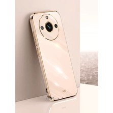 MTK Moveteck Realme 11 Pro Kılıf Kamera Korumalı Parlak Gold Altın Kenarlı Yumuşak Silikon Kapak Işlemeli