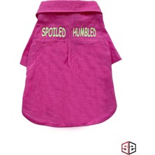 Salya Store Spoiled - Humbled - Fuşya Keten Yazlık Köpek Gömleği Küçük Irklar  KK-109