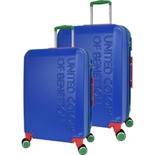 United Colors Of Benetton Lüx Abs 2'li Valiz Seti Büyük Boy - Orta Boy Mavi BNT600