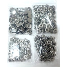 Trimist 15 mm Kapak Alfa 4'lü Çıtçıt Set - Paslanmaz Çelik - 75 Takım