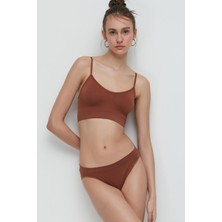 C13001 Dikişsiz Slip Külot Kahverengi