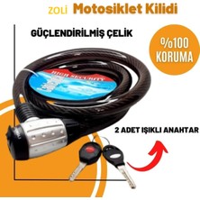 Zoli Motosiklet Çelik Güçlendirilmiş Halat Zincir Kilit 25X150