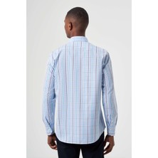 Bisse Regular Fit Paşa Yaka Mavi Spor Erkek Gömlek GM23K232010_D35