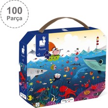 Janod 100 Parça Çantalı Puzzle - Sualtı Dünyası