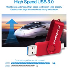 2Guoyang Yeşil 32GB Yeni Wansenda USB 3.0 Tip C USB Flash Sürücü Otg Kalem Sürücü 512GB 256GB 128GB 64GB 32GB 16GB USB Stick 2'si 1 Arada Yüksek Hızlı Pendrive (Yurt Dışından)