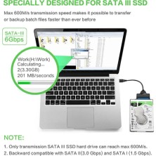 2Guoyang 22 cm USB 2.0 Yeni USB Sata 3 Kablo Sata USB 3.0 Adaptörü 6 Gbps'ye Kadar Destek 2.5 Inç Harici SSD HDD Sabit Sürücü 22 Pin Sata Iıı A25 2.0 (Yurt Dışından)