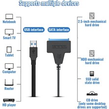 2Guoyang 22 cm USB 2.0 Yeni USB Sata 3 Kablo Sata USB 3.0 Adaptörü 6 Gbps'ye Kadar Destek 2.5 Inç Harici SSD HDD Sabit Sürücü 22 Pin Sata Iıı A25 2.0 (Yurt Dışından)