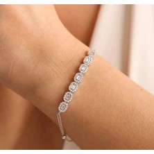 ÇGK KUYUMCULUK 14 Ayar Beyaz Baget Suyolu Altın Bileklik 14BLK0001