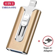 2Guoyang Siyah Gönderme Tip C 256 GB 4 In 1 Metal USB Flashdrive 128 GB Otg Sürücü 32 GB 64 GB USB 3.0 Flash Disk iPhone 11 Pro/xr/xs Max USB Bellek Çubuğu 256 GB 512G (Yurt Dışından)