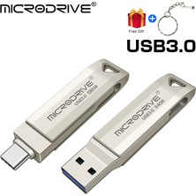 2Guoyang Gümüş 128 GB 2 In 1 Type-C Cep Telefonu Için USB 3.0 Flash Sürücü 64 GB Dönebilen Siyah Memory Stick 128 GB 256 GB Kalem Sürücü Pendrive U Disk (Yurt Dışından)