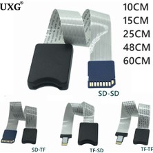 2Guoyang Sd-Tf 25CM 10CM 25CM 48CM 60CM Sd Kart Dişi Tf Mikro Sd Erkek Sd'den Sd'ye Tf Tf'ye Esnek Kart Uzatma Kablosu Genişletici Adaptör Okuyucu (Yurt Dışından)