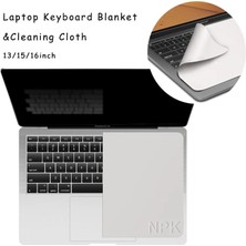 2Guoyang 15 16 Inç Toz Geçirmez Dizüstü Klavye Battaniye Kapağı Mikrofiber Koruyucu Film Dizüstü Bilgisayar Ekran Temizleme Bezi MacBook Pro 13/15/16 Inç (Yurt Dışından)