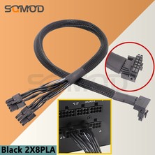 2Guoyang Siyah 2X8PM 60CM 12VHPWR Modüler 2 * Cpu 8-Pin Ila 16 Pin 3* Cpu 8-Pin Erkek Pcı-E 5.0 12VHPWR Rtx 4090 Corsair Psu 16AWG 600W Adaptör Kablosu (Yurt Dışından)