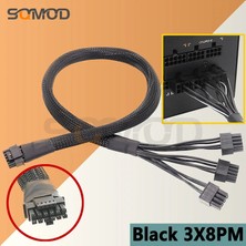 2Guoyang Siyah 2X8PM 60CM 12VHPWR Modüler 2 * Cpu 8-Pin Ila 16 Pin 3* Cpu 8-Pin Erkek Pcı-E 5.0 12VHPWR Rtx 4090 Corsair Psu 16AWG 600W Adaptör Kablosu (Yurt Dışından)