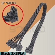 2Guoyang Siyah 3X8PLA 50 cm Modüler Kablo 2 * Gpu 8 Pin'den 16 Pin'e 3* Gpu 8 Pin Erkek Pcı-E 5.0 12VHPWR Rtx 4090, Mevsimsel Psu 16AWG 600 W Adaptör Kablosu Için (Yurt Dışından)