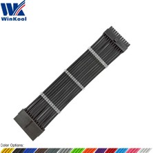 2Guoyang Uv Pembe 400MM Winkool Atx MB 24PIN Dişi - Erkek 24P 18AWG Kollu Psu Uzatma Güç Kablosu / Siyah Beyaz Mavi Kırmızı Kılıflı Kablo (Yurt Dışından)