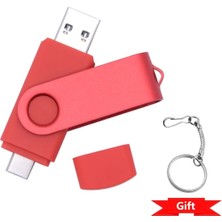 2Guoyang Kırmızı 8gb Yeni 2 In 1 Type-C Kalem Sürücü 256GB USB Memory Stick 128GB 64GB Pendrive 32GB USB 2.0 Flash Sürücü Android Telefon/pc Için (Yurt Dışından)