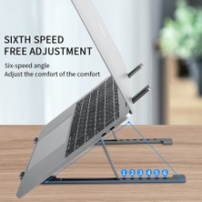 2Guoyang Gümüş Alüminyum Alaşımlı Taşınabilir Dizüstü Bilgisayar Standı Kaymaz Ayarlanabilir Masaüstü Dizüstü Bilgisayar Tutucu Dizüstü Standı Sfor Dizüstü Macbook Pro Air iPad (Yurt Dışından)