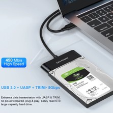 2Guoyang 22 cm USB 3.0 - Sata Onelesy USB 3.0 - Sata Adaptörü Tak Çalıştır 2.5 Inç Hdd/ssd Sata Dönüştürücü Uasp Yüksek Hızlı Veri Iletimi Sata - USB (Yurt Dışından)